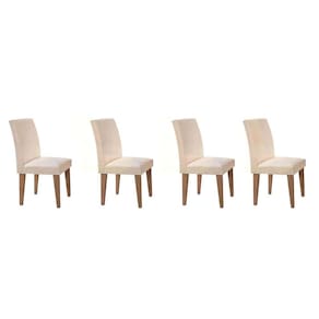 Kit 4 Cadeiras Sala Jantar Grécia 4 Un Capuccino/Linho Bege Turim - Rufato
