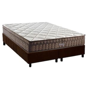 Cama Box Queen: Colchão Ortopédico D Angelis Anjos D28 / AG65 Anjos Star + Base CRC Suede Brown (158x198)