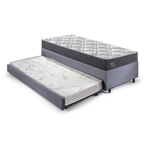 Bicama Box Solteiro com Colchão Adapto Ecoflex Molas Ensacadas Suede 88x188cm Cinza