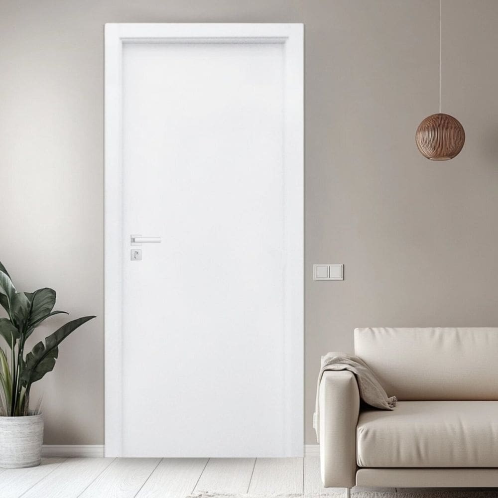 Porta Lisa Uv Batente Regulável 13cm a 19cm Guarnição 7cm 10cm2 X 210cm Direito Rodam