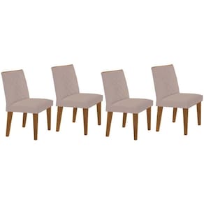 Kit 4 Cadeiras Sala Jantar Jade 4 Un Capuccino/Suede Creme - Rufato