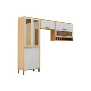 Kit Cozinha Modulada 3 Peças Syrah (2Aéreos+1Paneleiro) CPT01 Amendoa/Off White - Ronipa
