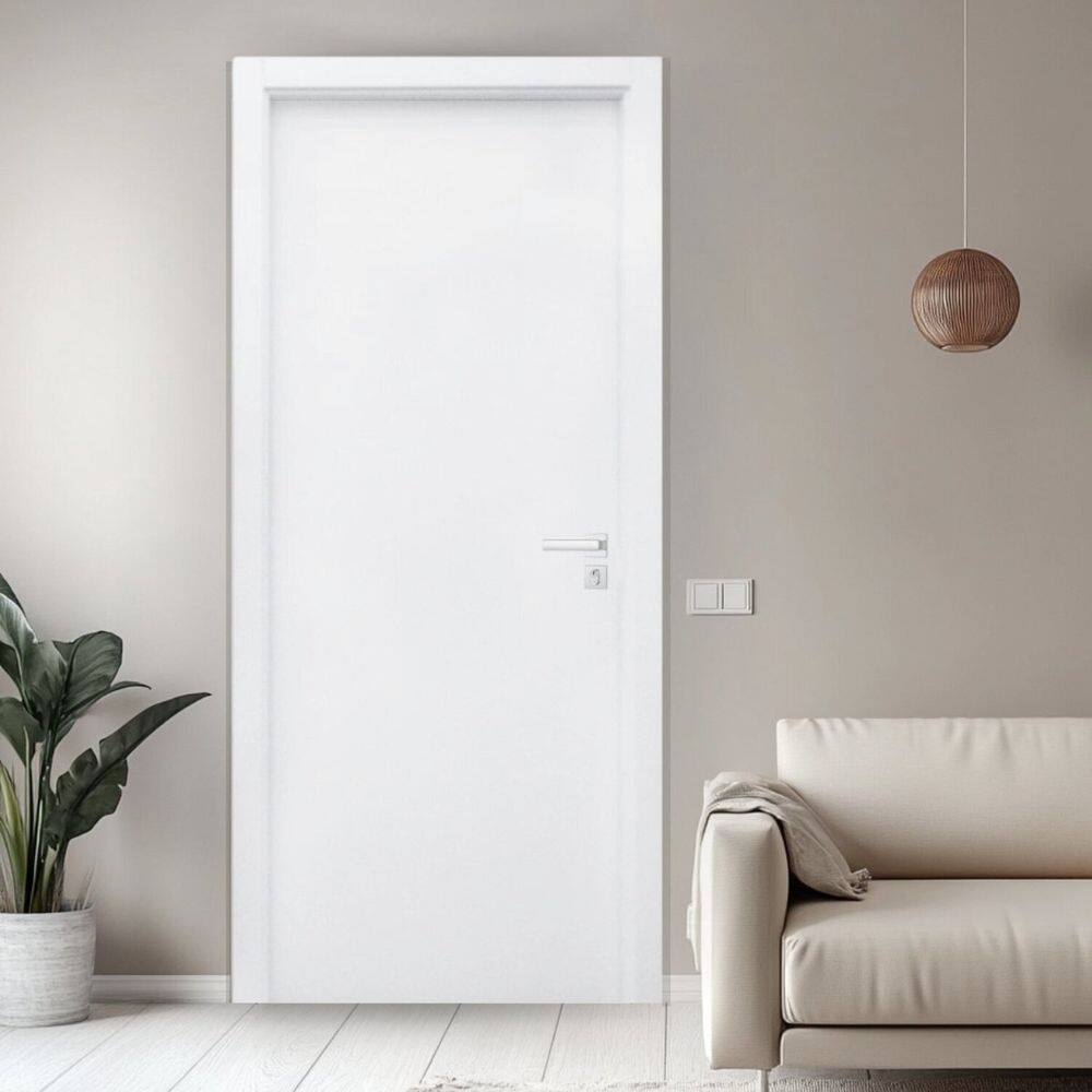 Porta Lisa Uv Batente Regulável 13cm a 19cm Guarnição 7cm 82cm X 210cm Esquerdo Rodam