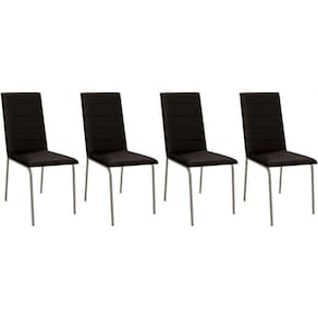 Kit 4 Cadeiras Sala Jantar Amsterdã C091 4 Un Niquel/Preto - Kappesberg