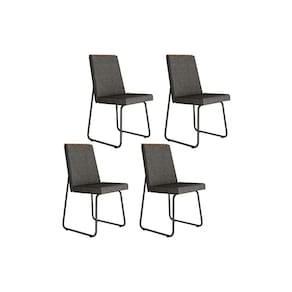 Kit 4 Cadeiras de Cozinha Lira 1752 4 Uni Preto/Grafite - Preto - Carraro