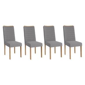Kit 4 Cadeiras de Cozinha 2CAD157EA 4 Un Eucalipto/Suede Cinza Titanio A050 - Kappesberg