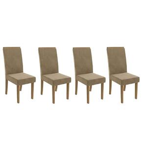 Kit 4 Cadeiras Sala Jantar 2CAD142FR 4 Un Freijo/Suede Bege A036 - Kappesberg