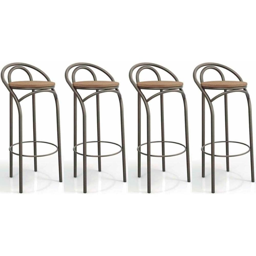 Kit 4 Banquetas Sala Jantar Dublin 1B706 4 Un Bronze/Capuccino 31 - Kappesberg