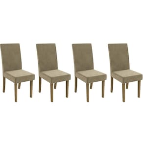 Kit 2 Cadeiras de Cozinha 2CAD131FR 4 Un Freijo/Suede Deluxe Bege - Kappesberg