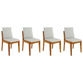 Kit 4 Cadeiras Sala Jantar Lady 4 Uni Natural - Nesher