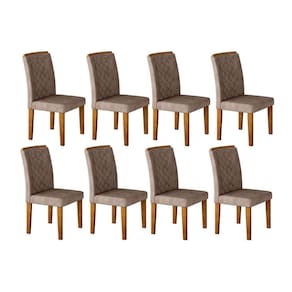 Kit 8 Cadeiras Sala Jantar Jade 8 Un Imbuia/Suede Capuccino - Rufato