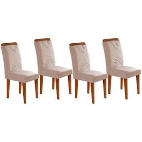 Kit 2 Cadeiras Sala Jantar Amsterdã 4 Un Capuccino/Suede Creme - Rufato