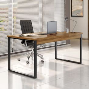 Mesa de Escritório Málaga Nogal e Preta 150 cm