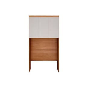Armário Ponte Modulado Aéreo Solteiro Rizon/Linea c/ 3 Portas Cumaru/Fendi - Novo Horizonte