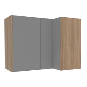 Armário Aéreo Cozinha Modulado Campanele Canto Reto c/ 2 Portas 90cm Castanho/Cinza - Politorno