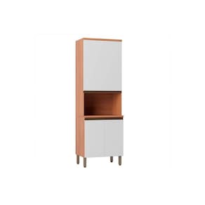 Torre Quente de Cozinha Paneleiro Thela Macadâmia c/ 4 Portas 70cm Freijo/Branco - Telasul