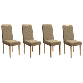 Kit 4 Cadeiras de Cozinha 2CAD153EA 4 Un Eucalipto/Suede Bege A036 - Kappesberg
