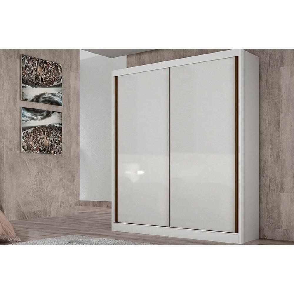 Guarda Roupa 2 Portas de Correr e 3 Gavetas Virtus/Toledo Plus Branco - Novo Horizonte