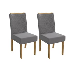 Kit 2 Cadeiras Sala Jantar 2CAD129 2 Un Canela/Suede Cinza - Kappesberg