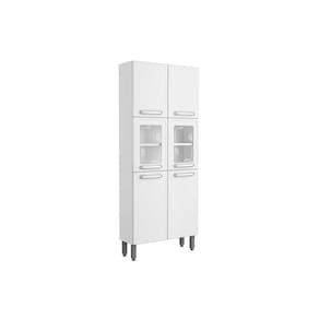 Cristaleira de Cozinha Paneleiro Evidence 7039 c/ 6 Portas (2 c/ Vidro) 80cm Branco - Bertolini