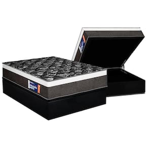 Cama Box Baú Casal: Colchão Ortopédico Plumatex D33 Selectus + Base CRC Suede Black (138x188)