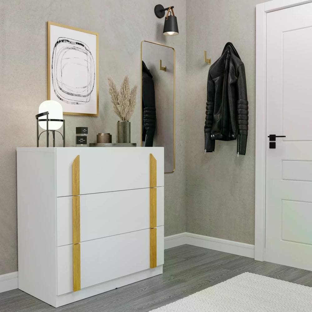 Cômoda 3 Gavetas Quartzo CabeCasa MadeiraMadeira Branco