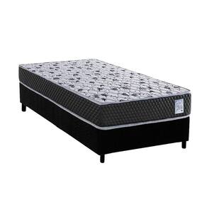 Conjunto Box Solteiro: Colchão Espuma Herval Compact AG 65 / Ag Biello + Base CRC Suede Black (78x188)