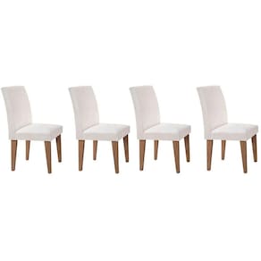 Kit 4 Cadeiras Sala Jantar Grécia 4 Un Capuccino/Linho Bege Turim - Rufato