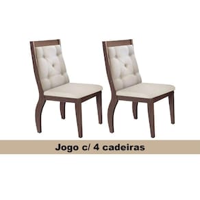Kit 4 Cadeiras Sala Jantar Ágata CF 4 Un Café/Suede Chocolate - Rufato