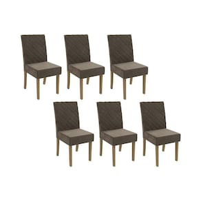 Kit 2 Cadeiras de Cozinha 2CAD133FR 6 Un Freijo/Suede Marrom A033 - Kappesberg