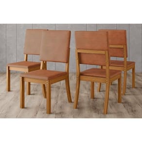 Kit 4 Cadeiras Sala Jantar Milla Plus 4 Un Nature/Courano Caramelo - Henn