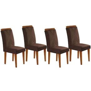 Kit 2 Cadeiras Sala Jantar Amsterdã 4 Un Capuccino/Suede Marrom - Rufato