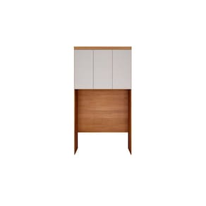 Armário Ponte Modulado Aéreo Solteiro Rizon/Linea c/ 3 Portas Cumaru/Fendi - Novo Horizonte