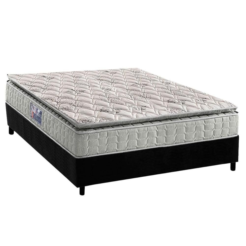Cama Box Viúva: Colchão Espuma D33 D Angelis Anjos Orthosono + Base CRC Suede Black (128x188)