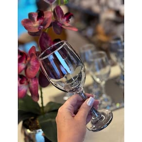 Taca Elegance Vidro Vinho 400Ml Fume