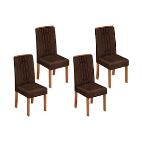 Kit 4 Cadeiras Sala Jantar Zoe 4 Un Freijó/Suede Moca - DJ Móveis
