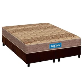 Cama Box Queen: Colchão Espuma D33 Probel Firmepedic Guarda Costas PróIntense Brown + Base CRC Suede Brown (158x198)
