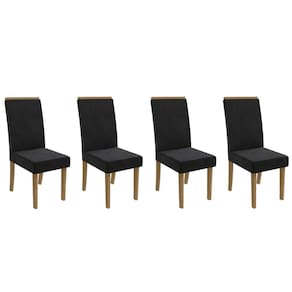 Kit 4 Cadeiras de Cozinha 2CAD142FR 4 Un Freijo/Suede Preto A038 - Kappesberg
