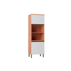 Torre Quente de Cozinha Paneleiro Thela Macadâmia c/ 3 Portas 70cm Freijo/Branco - Telasul