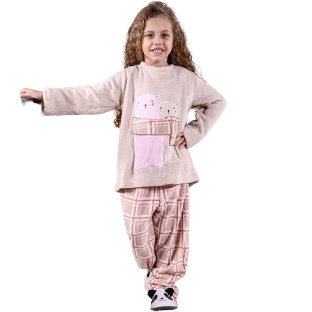 Conjunto Pijama Plush Infantil Quentinho e Divertido