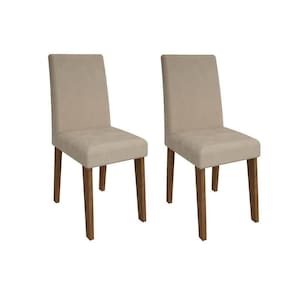 Kit 2 Cadeiras Sala Jantar Milena 2 Un Savana-Nature/Suede Nude Bege - Cimol