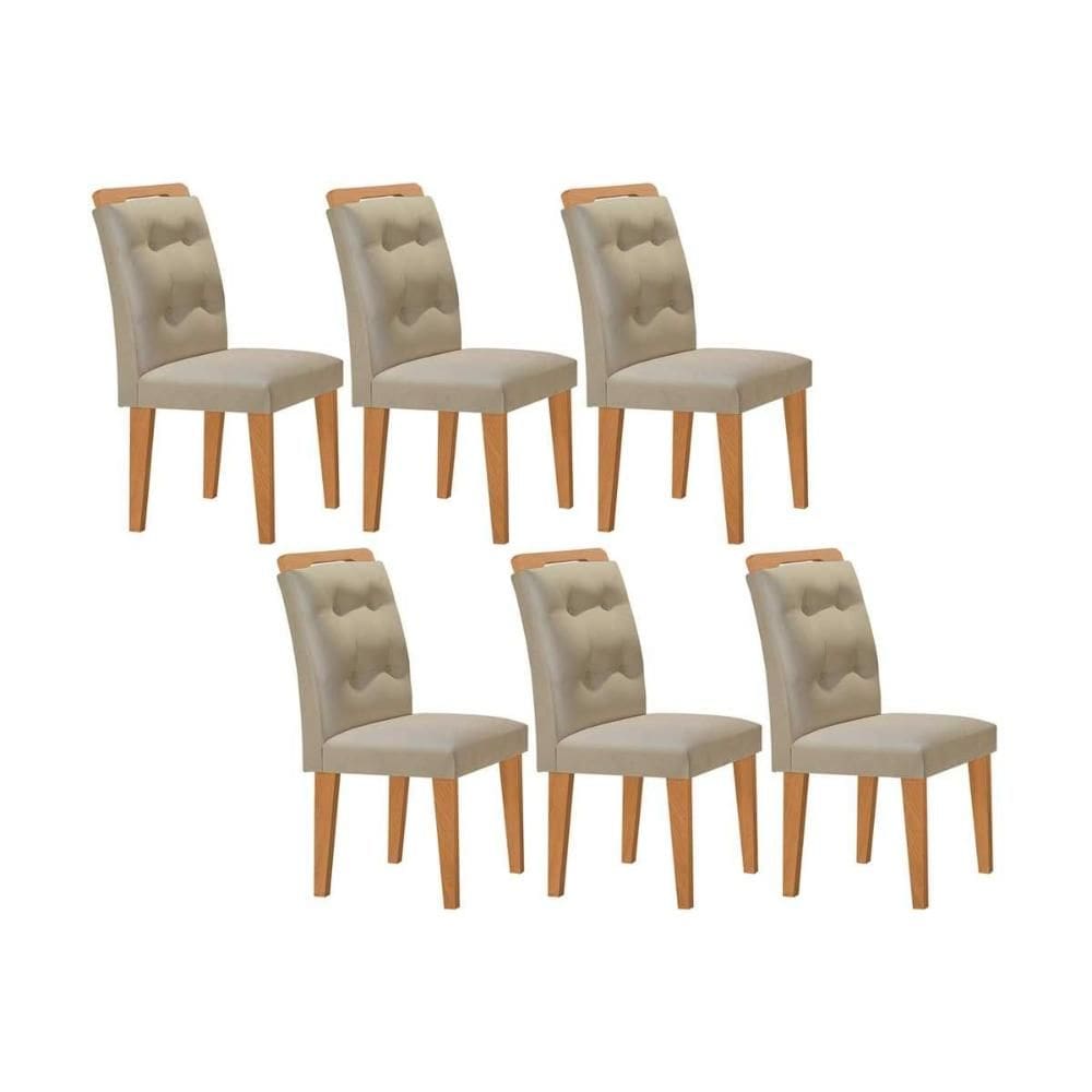 Kit 2 Cadeiras Sala Jantar Imperatriz 6 Un Capuccino/Suede Creme - Rufato