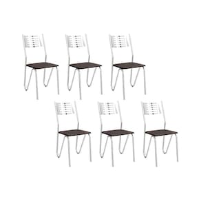 Kit 6 Cadeiras Sala Jantar Nápoles C045 6 Un Cromada/Preto 110 - Kappesberg