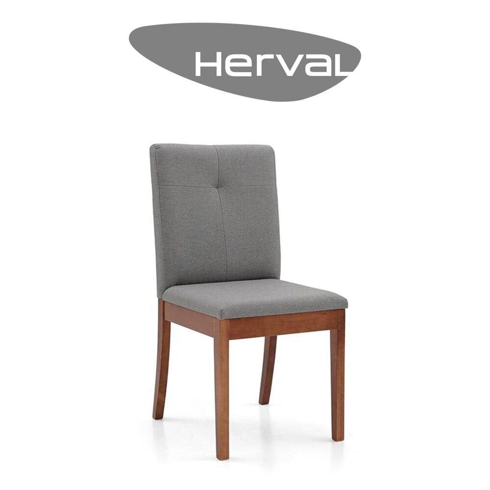 Cadeira de Jantar Herval Dot, Desmontável, Madeira Maciça, Cinza e Amêndoa