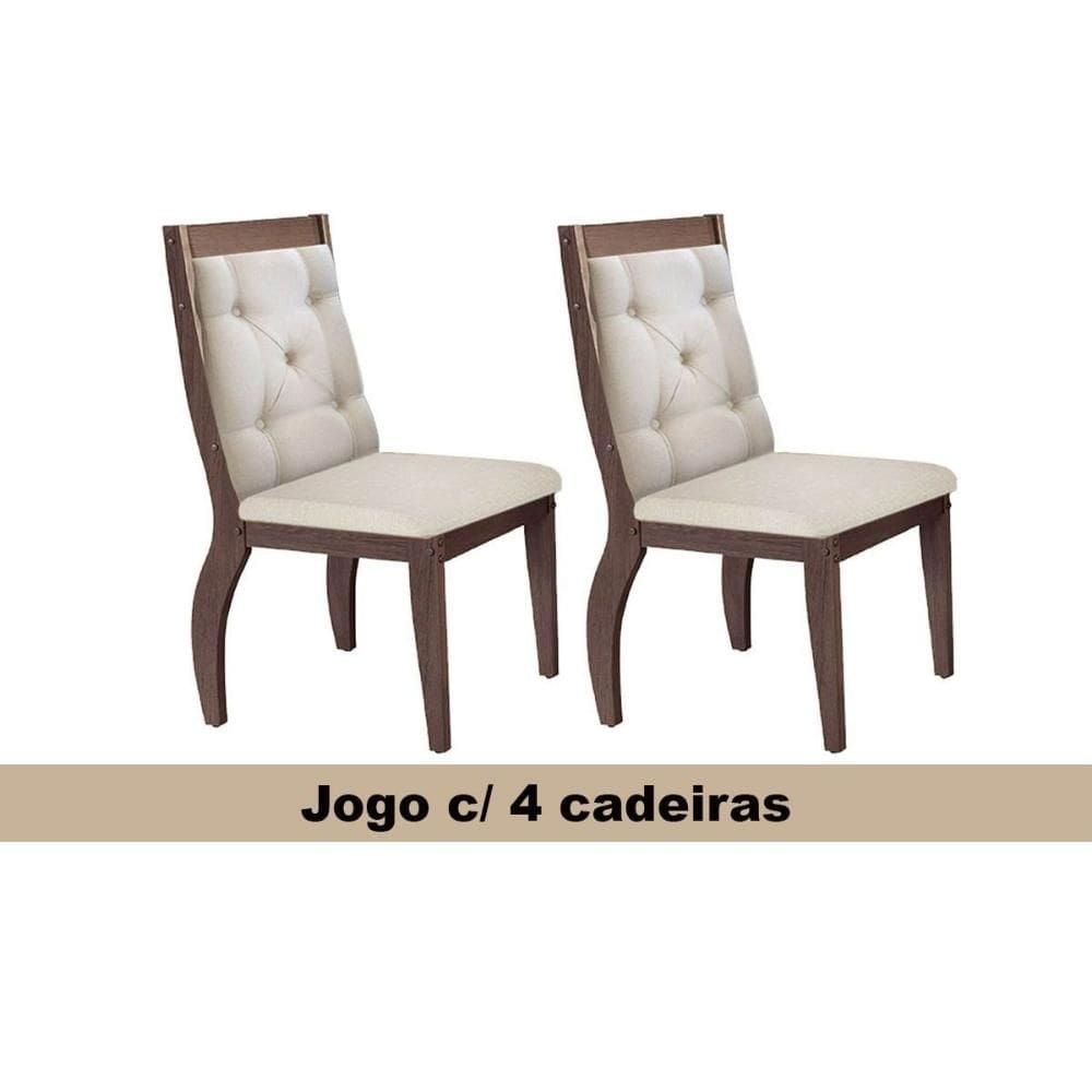 Kit 4 Cadeiras de Cozinha Ágata CF 4 Un Café/Suede Chocolate - Rufato