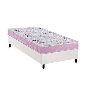 Cama Box Solteiro: Colchão Espuma D33 Ortobom Physical Hiper Resistente 17 + Base CRC Courano White (88x188)