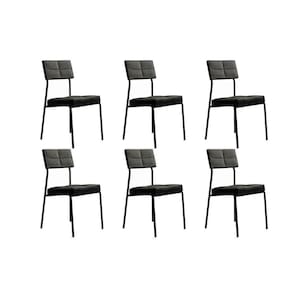 Kit 6 Cadeiras Sala Jantar Neo 1740 6 Uni Preto/Grafite - Preto - Carraro