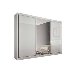 Guarda Roupa 3 Portas (1 c/ Espelho) e 6 Gavetas Toulon/Sonetto Plus Branco - Novo Horizonte