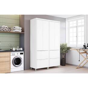 Armário Multiuso p/ Área Serviço Marquesa c/ 4 Portas e 4 Gavetas 140cm Branca - Nesher