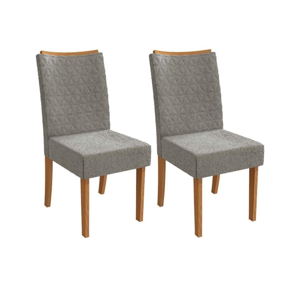 Kit 2 Cadeiras Sala Jantar 2CAD129 2 Un Canela/Boucle Cinza - Kappesberg